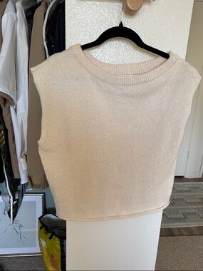 Sleeveless Knit Tank Top - Cream